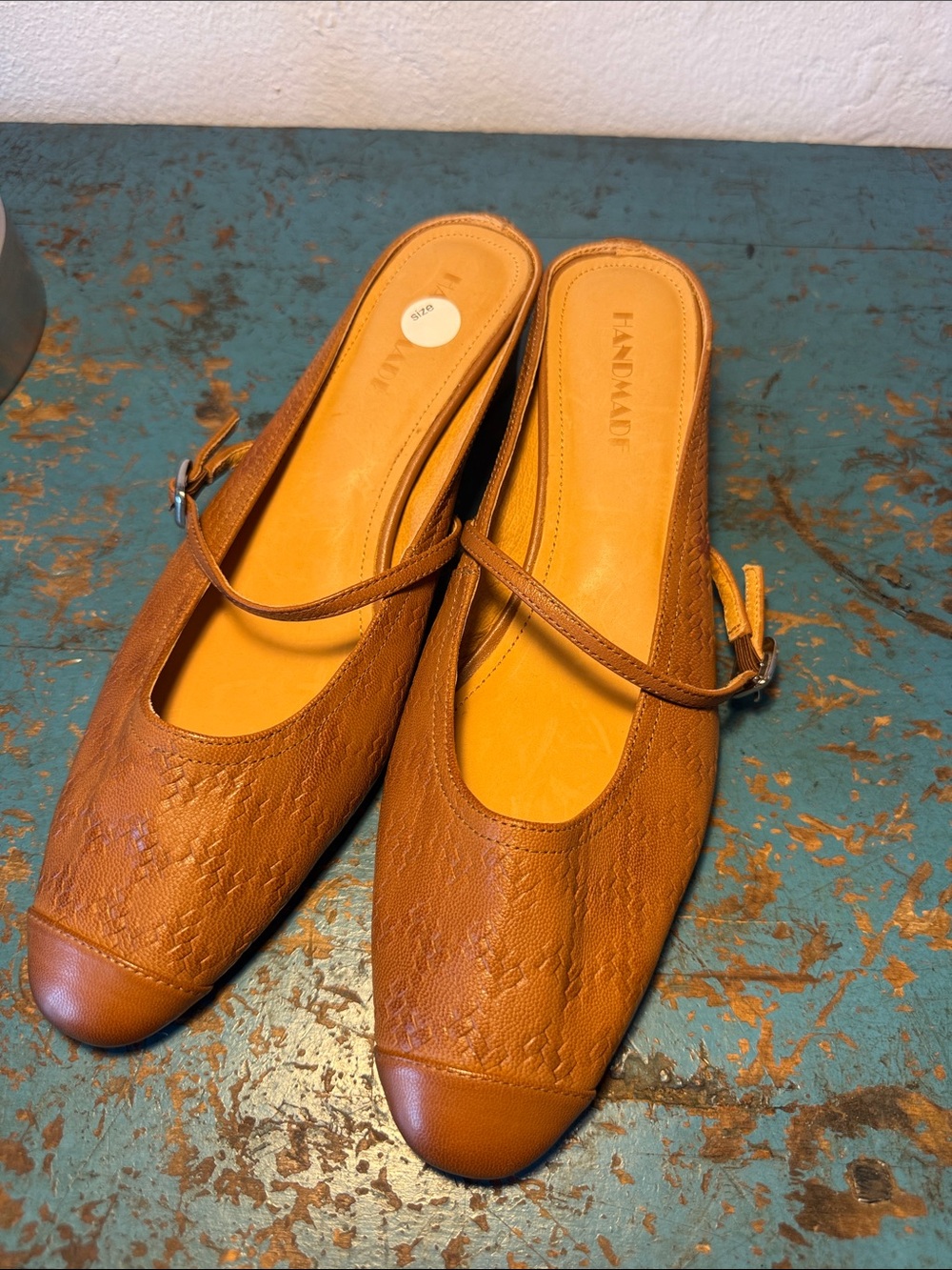 Source Unknown Women's Tan Brown Mary Jane Slingback Mules